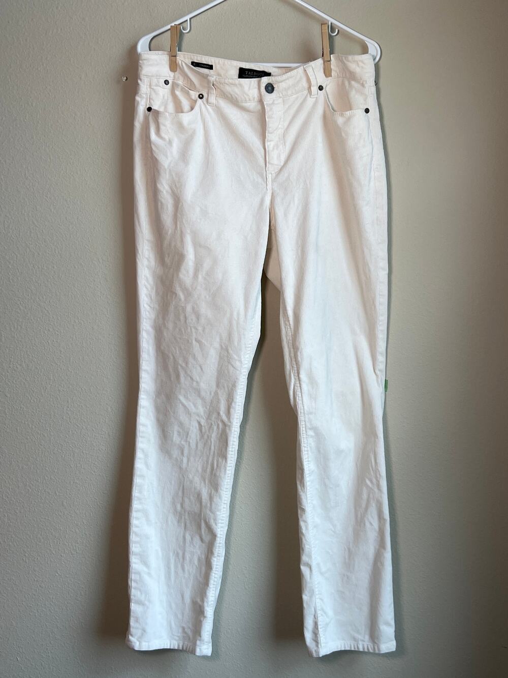 Talbots Flawless Five-Pocket Corduroy Pants Ivory Straight Leg Size 8 Medium